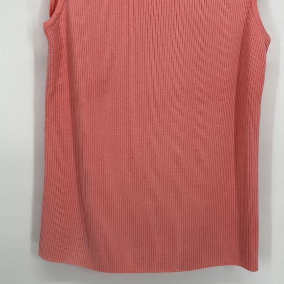 St John Tank Top Womens M Pink Wool Blend Ribbed Knit Classiccore Quiet Luxury - Picture 5 of 8